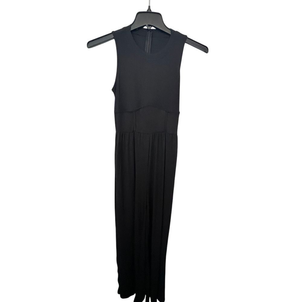 Elegant Black Sleeveless Wide Leg Jumpsuit Evening Formal Occasion Party Wear‎